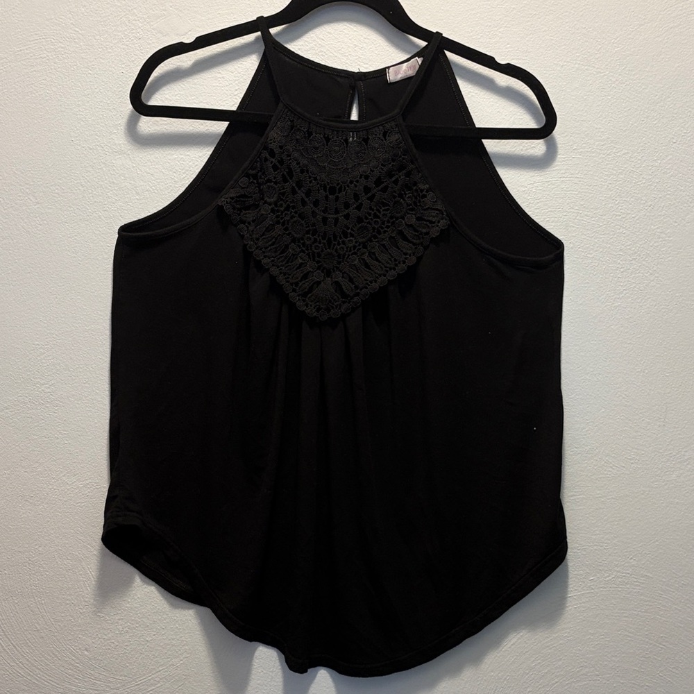 Black Lace Halter Top